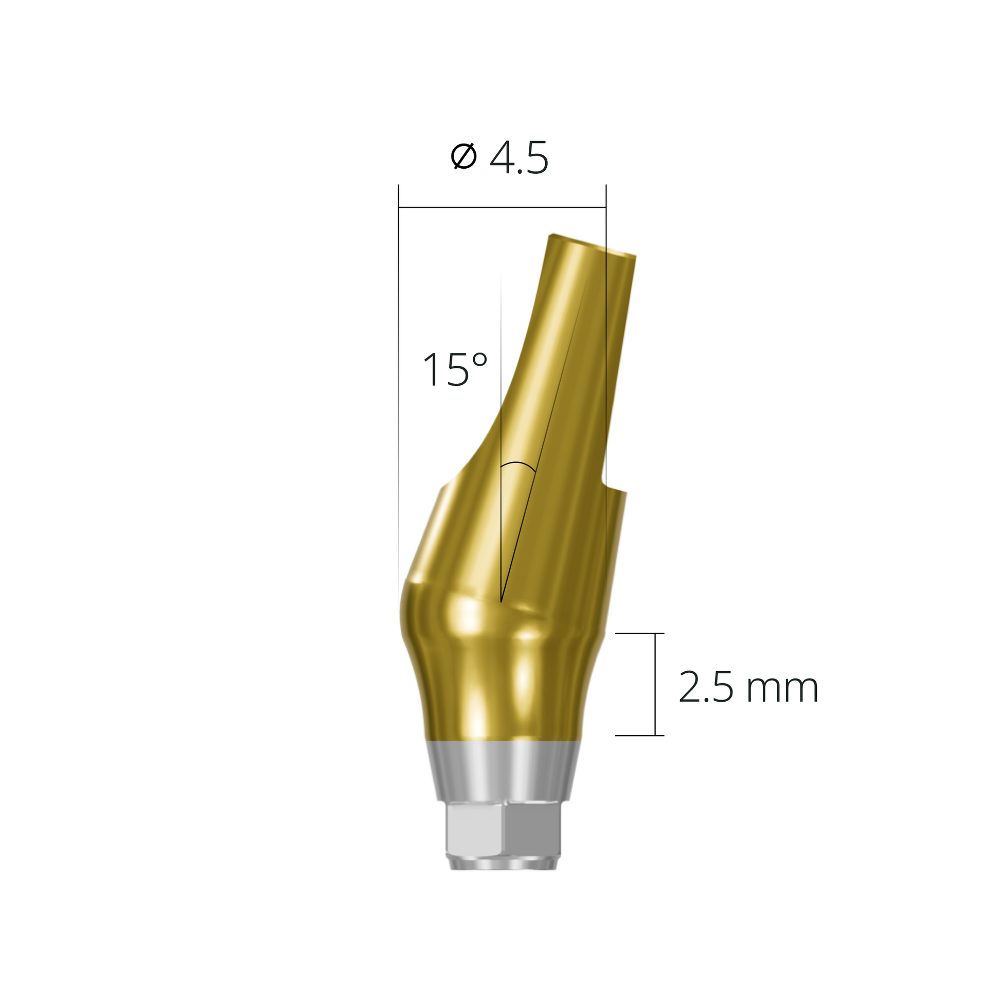 aab154525h*abutment*15 2.5 hex